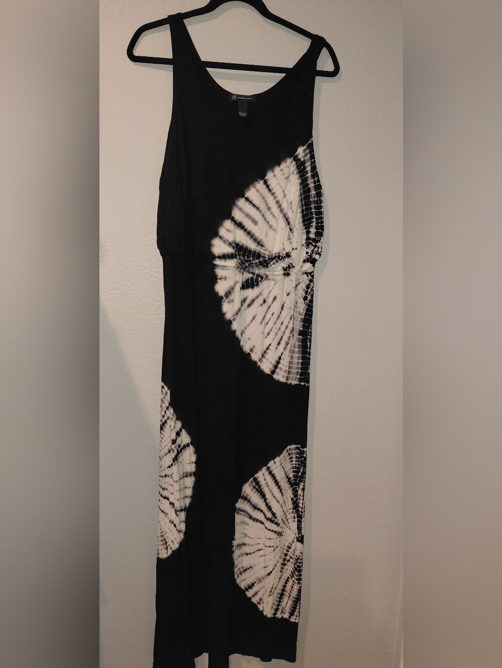INC International Concepts Black and White Tie-Dye Maxi Dress